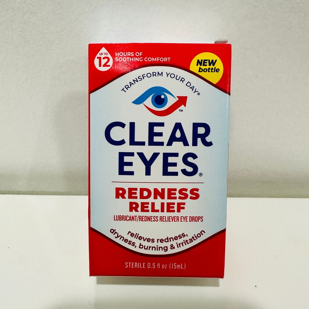 Clear Eyes Redness Relief Lubricant Eye Drops 0.5 fl oz 15mL Exp 09/2027